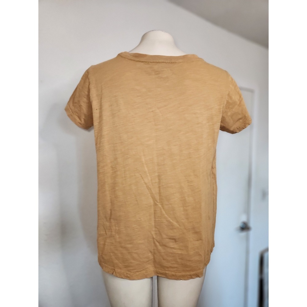 Shyanne Womens Mustard Slub Cotton Graphic Tee Deer Skull Western Boho M western - Picture 8 of 8